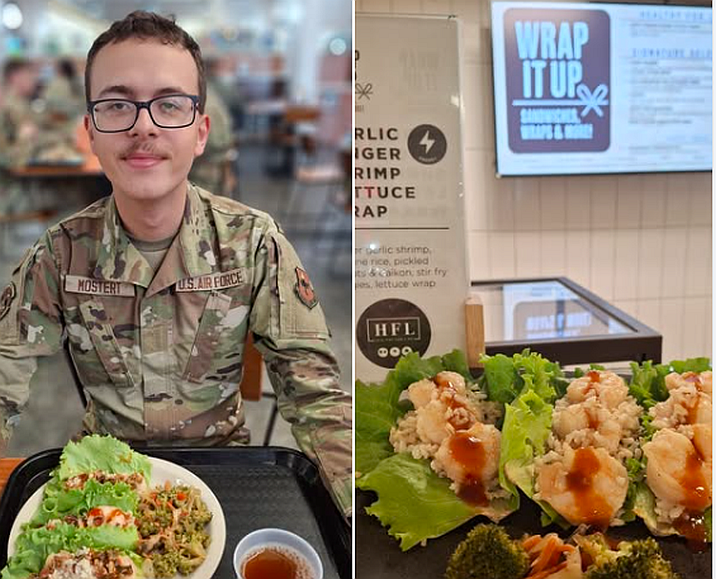 airmen with picture of food